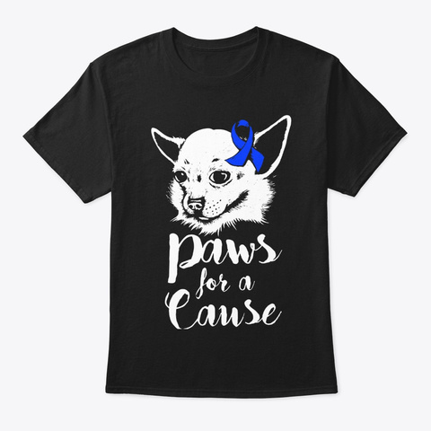 Paws For A Cause Charcot Marie Tooth Black T-Shirt Front