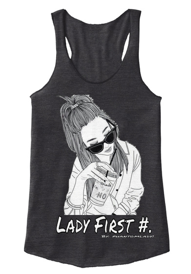 Lady First #. Eco Black T-Shirt Front