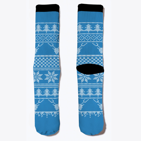 Holiday Pattern Socks Denim Blue áo T-Shirt Front