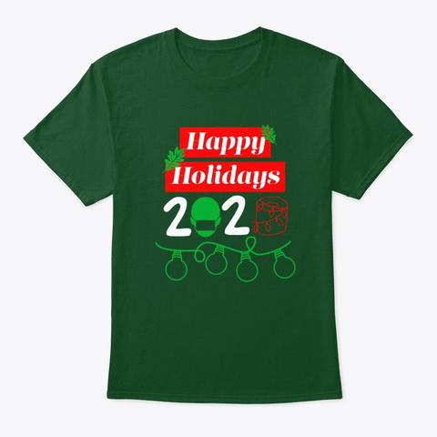 Happy Holidays 2020 Mask And Tp Deep Forest T-Shirt Front