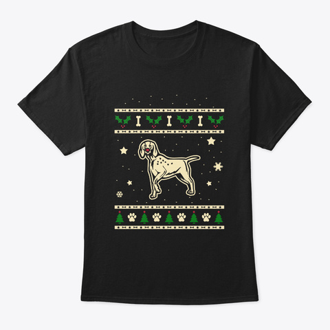 Christmas Burgos Pointer Gift Black T-Shirt Front