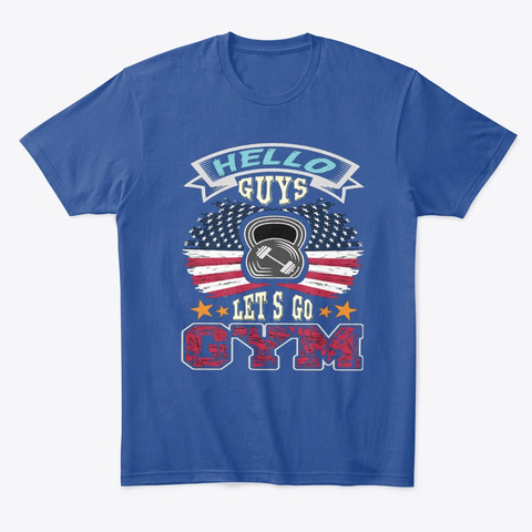 Lets Go Gym Deep Royal T-Shirt Front