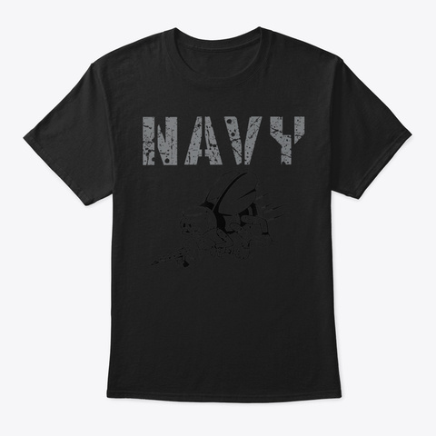 Navy Seabee48 Black T-Shirt Front