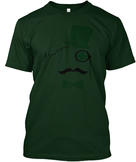 I Love Hipster Forest Green T-Shirt Front