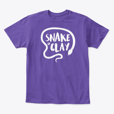 Snake Of Clay   Kids / White Design Purple  T-Shirt Front