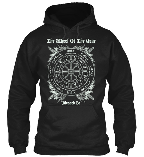 The Wheel Of The Year 2016 Blessed Be  Black T-Shirt Front