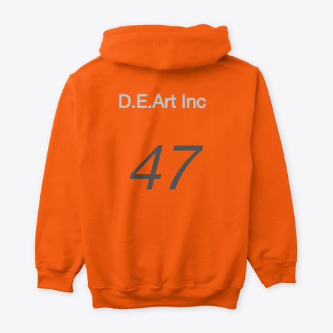 D.E.Art Logo  Safety Orange T-Shirt Back