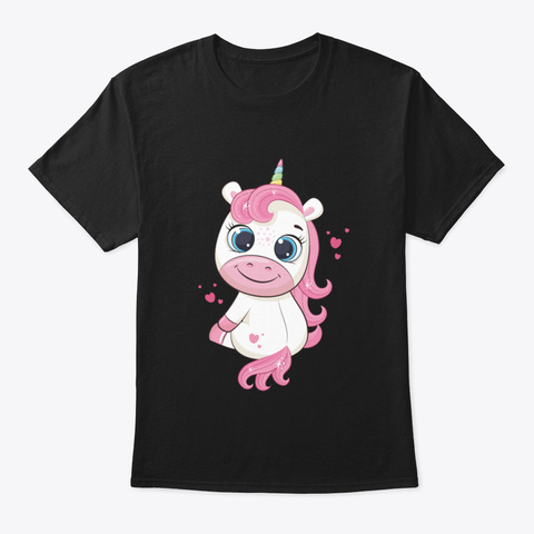 Baby Unicorn Cqole Black T-Shirt Front