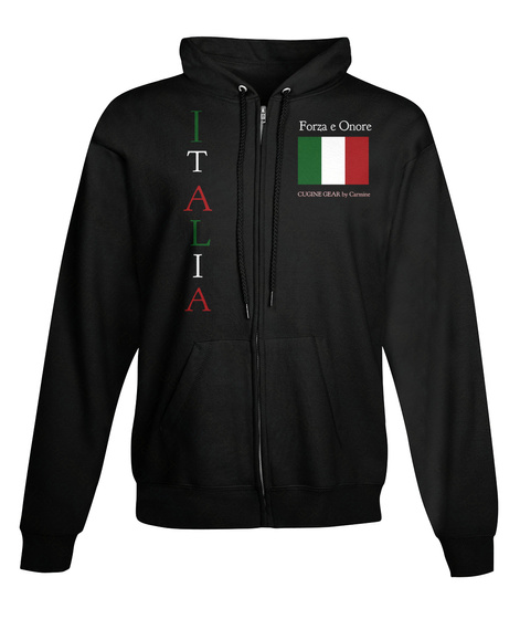 Italia Forza E Onore Cugine Cear By Black T-Shirt Front