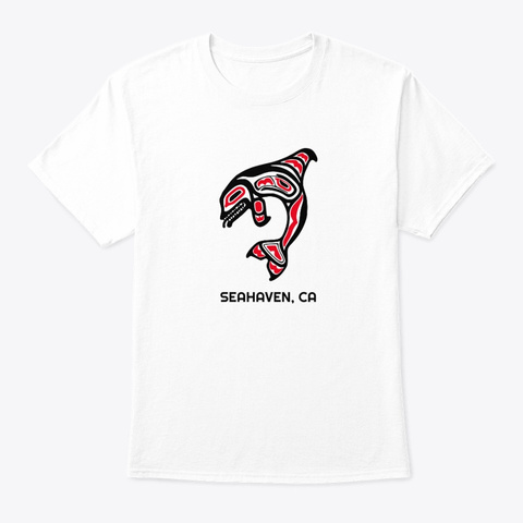 Seahaven Ca Orca Killer Whale White T-Shirt Front