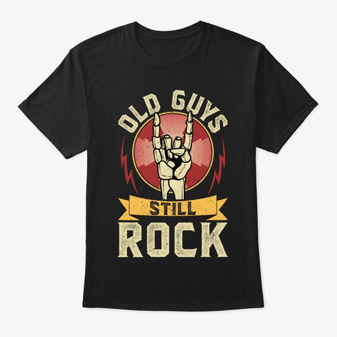 Rock Music Lover Gift   Old Guys Rock Black Kaos Front