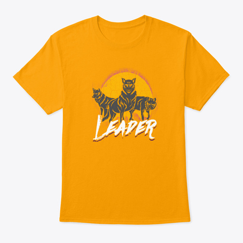 Wolf Pack Pack Leader Pack Wolf Gift Gold T-Shirt Front