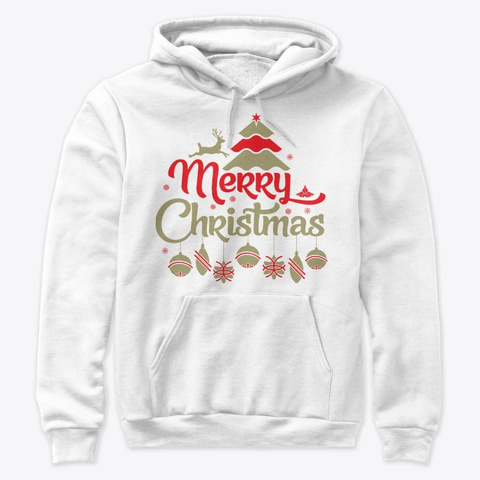 Merry Christmas Holiday Apparel Design White T-Shirt Front