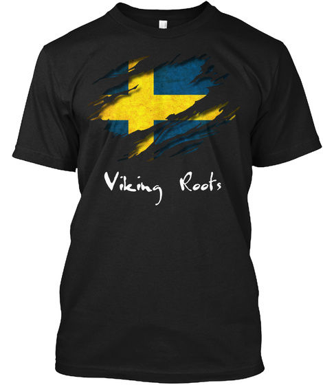 Viking Roots  Black T-Shirt Front