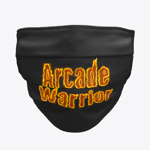 Arcade Warrior Cloth Face Mask Black T-Shirt Front