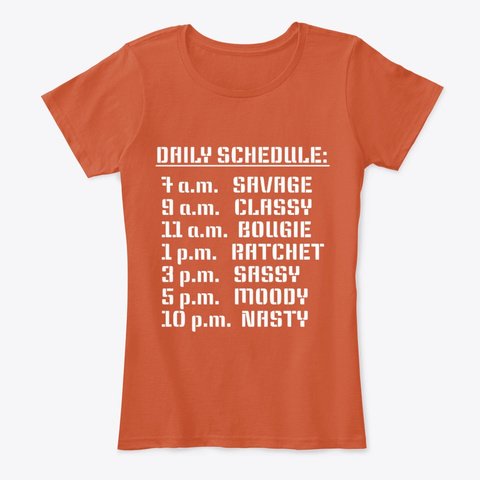 Everyday Mood Deep Orange T-Shirt Front