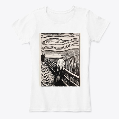 The Scream By Edvard Munch White T-Shirt Front
