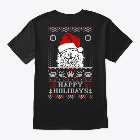 Samoyed Lover Christmas Tee Black T-Shirt Back