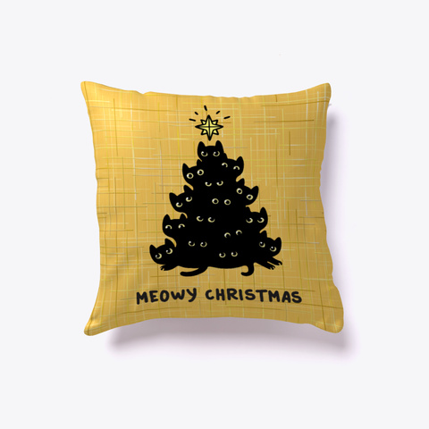 Meowy Christmas Pillow White Maglietta Front