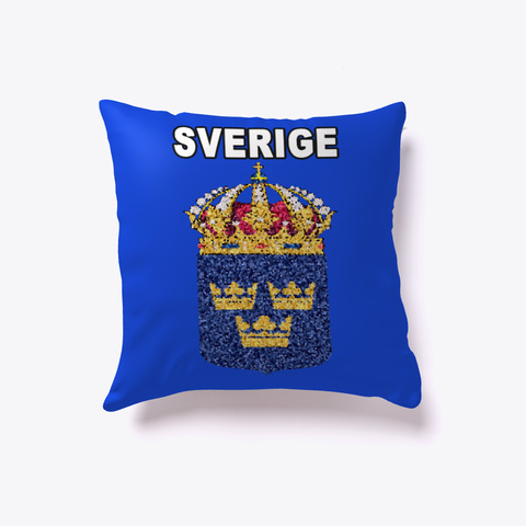 Artistic Sverige Sweden Crest P Illow Royal Blue Kaos Front