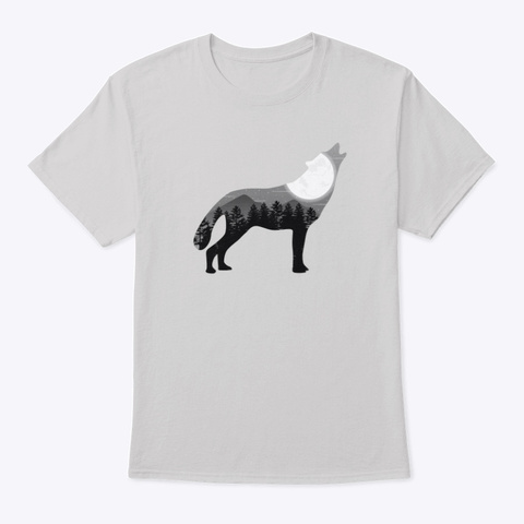 Wolf Wildlife Light Steel T-Shirt Front