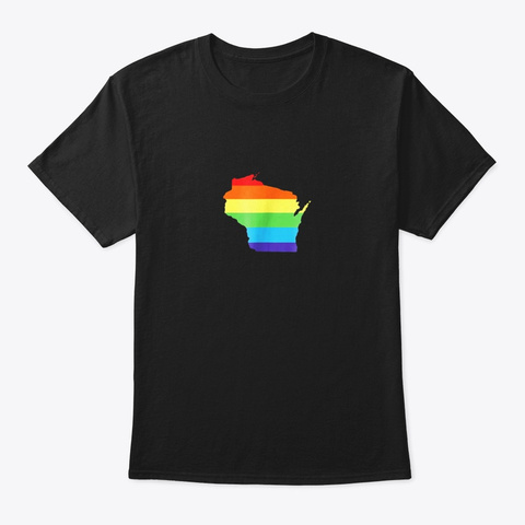 Wisconsin Gay Pride Support Lgbt Black T-Shirt Front