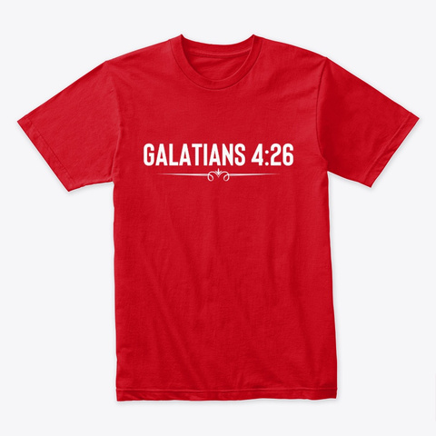 Galatians 4:26 Red Kaos Front