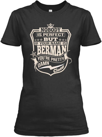 Nobody Perfect Berman Thing Shirts Black T-Shirt Front