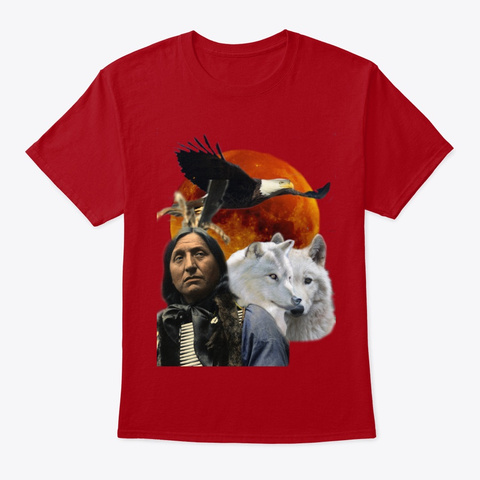 Native American  Deep Red T-Shirt Front