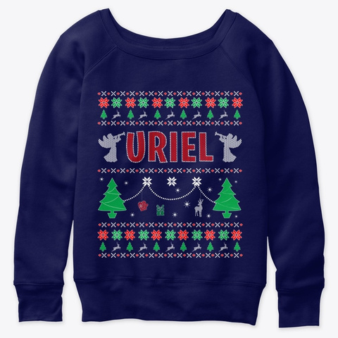 Ugly Christmas Themed Gift For Uriel Navy  T-Shirt Front