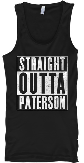Straight Outta Paterson Black T-Shirt Front