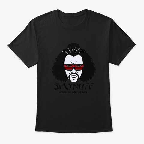 School Of Shonuff Mode Trasnparant Black T-Shirt Front