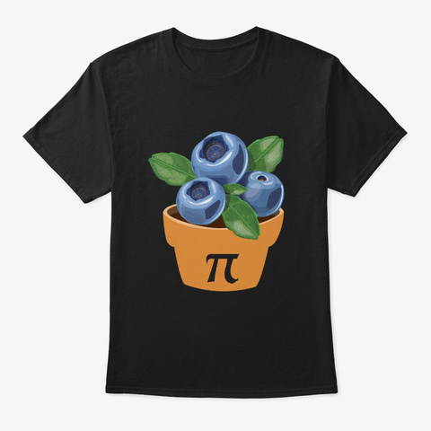 Pi Day Blueberry Pi Pot Pie Food Berry Black T-Shirt Front