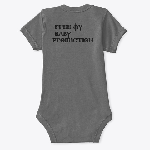 Free My Baby Production Charcoal T-Shirt Back