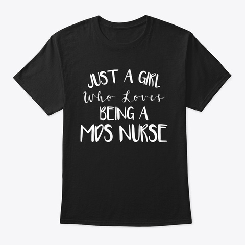 Mds Nurse Nursing Womens Gift Tee Black T-Shirt Front