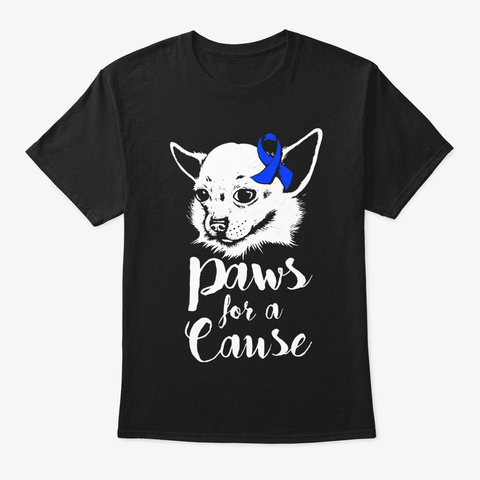 Paws For A Cause Rectal Cancer Awareness Black áo T-Shirt Front