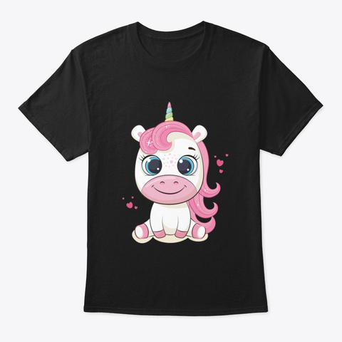 Baby Unicorn Wvgds Black T-Shirt Front