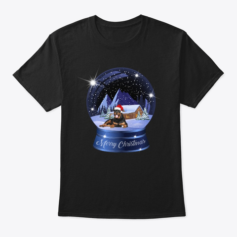 Rottweiler Inside Crystal Globe Tshirt Black T-Shirt Front