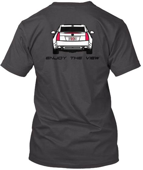 Enjoy The View Heathered Charcoal  T-Shirt Back