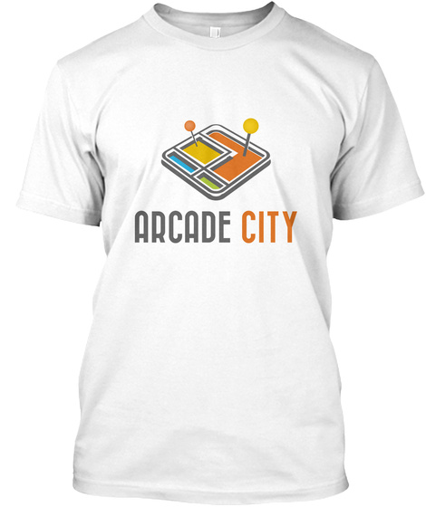 Arcade City  White T-Shirt Front