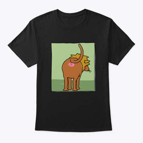 Butts Butts Butts   Lion Black T-Shirt Front