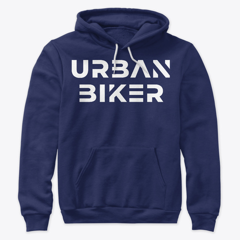 Urban Biker Pure White Navy T-Shirt Front
