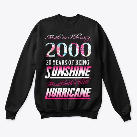 February 2000 20 Years Of Sunshine Black T-Shirt Front