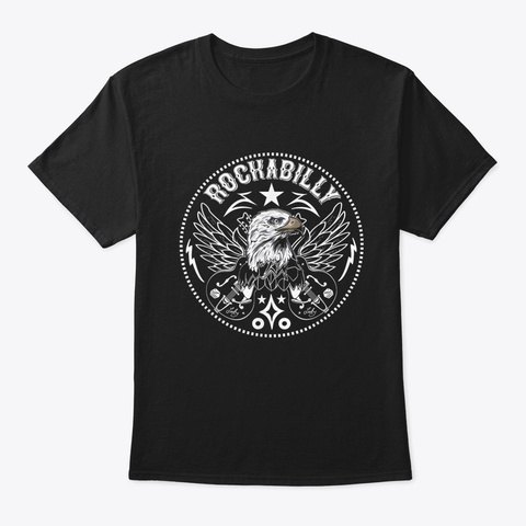 Rockabilly Rock N Roll Sock Hop Greaser  Black T-Shirt Front