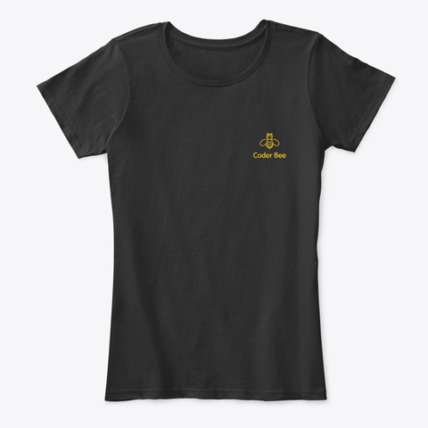 Coder Bee Black T-Shirt Front
