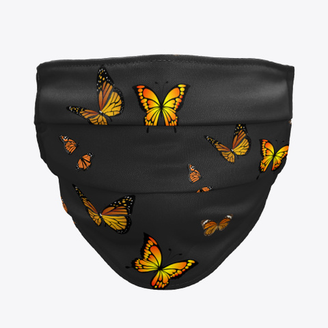 Social Distance Butterfly Face Mask Black T-Shirt Front