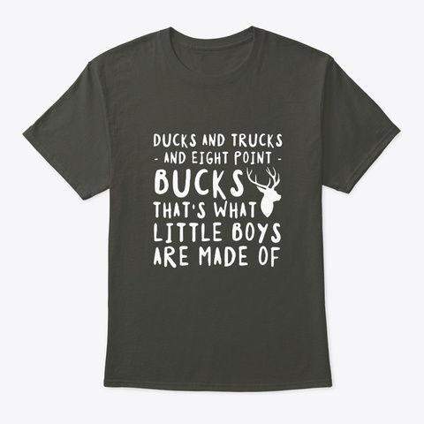 Ducks Trucks Eight Point Buck Hunter Smoke Gray T-Shirt Front
