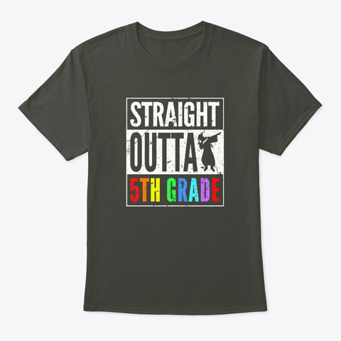 Straight Outta 5th Grade Class 2019 Tee Smoke Gray T-Shirt Front