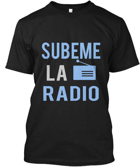 Subeme La Radio Black T-Shirt Front