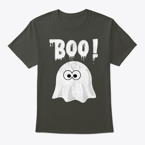 Boo Halloween Ghost Smoke Gray T-Shirt Front